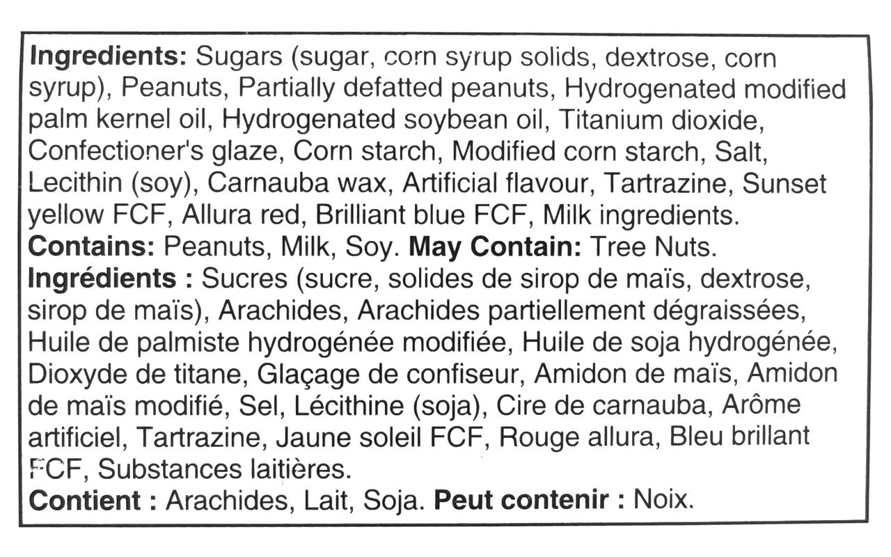 Reese's Pieces with Peanuts Candy King Size 16 x 75g/2.6 oz. Pouches (Imported from Canada)