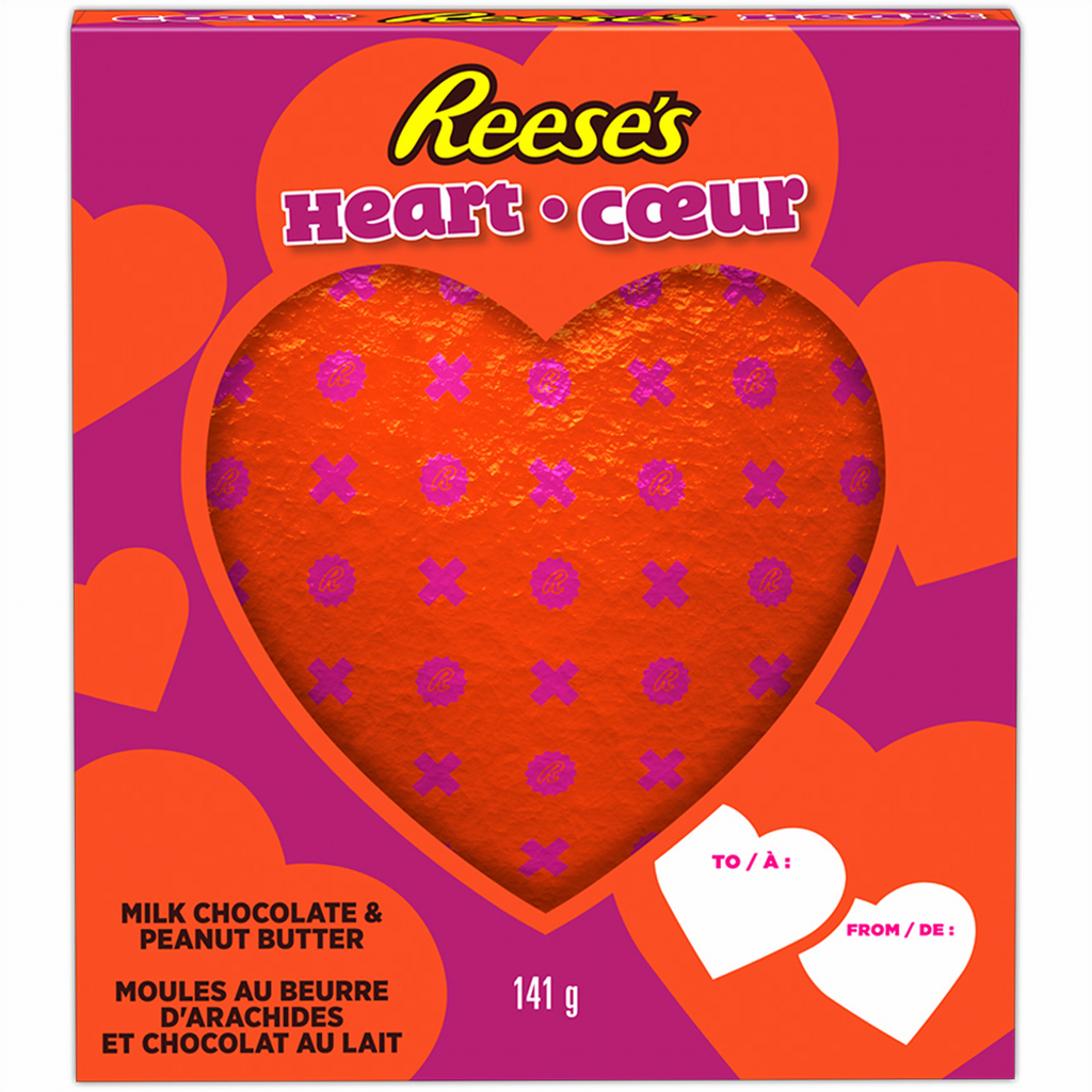 Reese's Valentine's Day Milk Chocolate & Peanut Butter Heart, 141g/5 oz. - Front Of Package