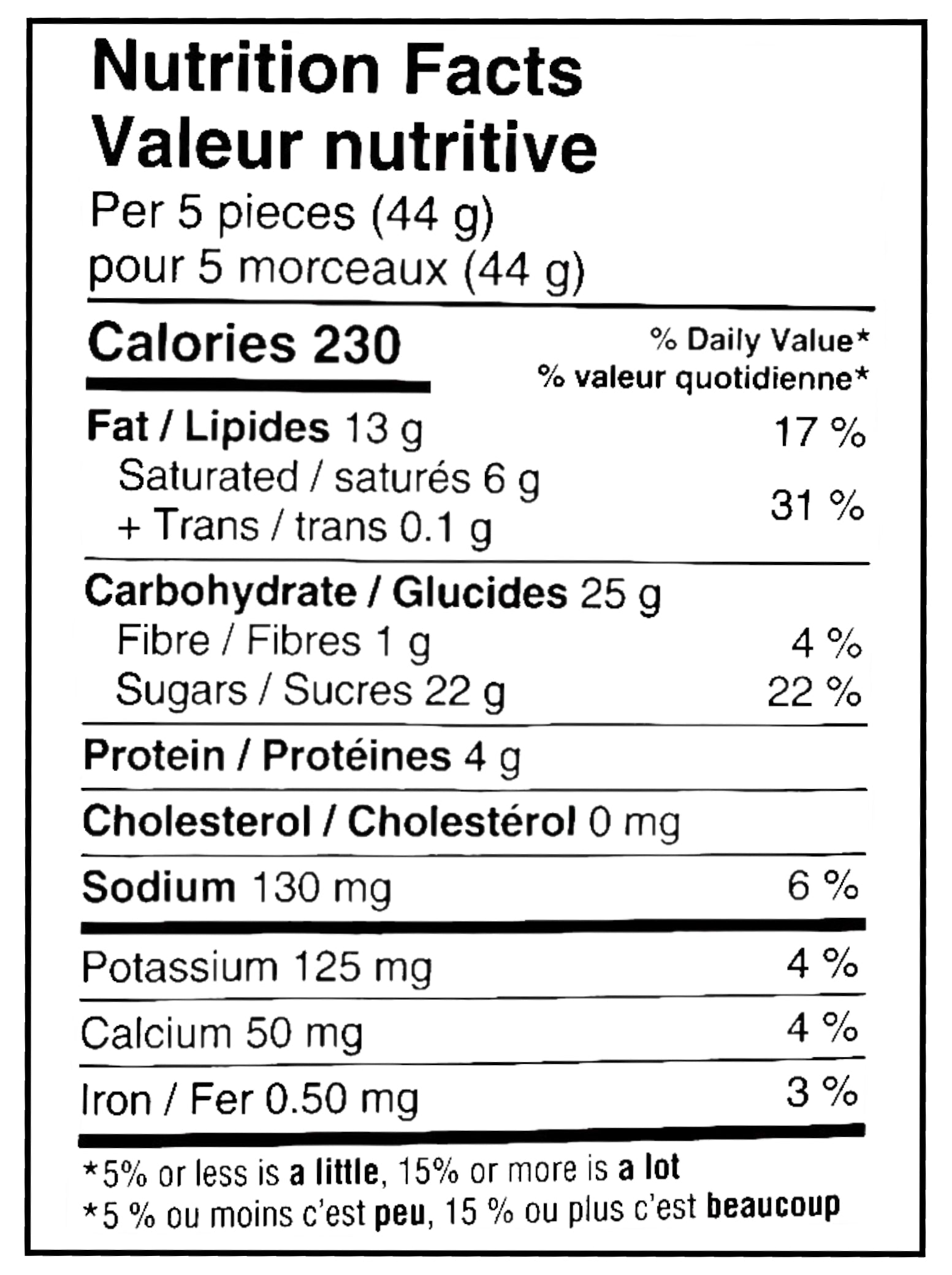 REESE'S Miniatures Peanut Butter Cup, White Chocolate Candy, 185g/6.5 oz Bag - Nutrition Facts Label