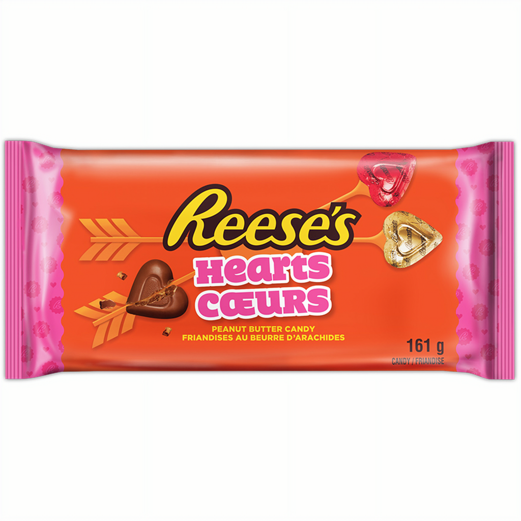 Reese's Valentine's Day Peanut Butter Hearts, 161g/5.7 oz. - Front of Bag