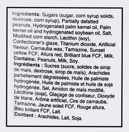 Reese's Pieces Pouch, 230g/ 7.2 oz Pouch Ingredients