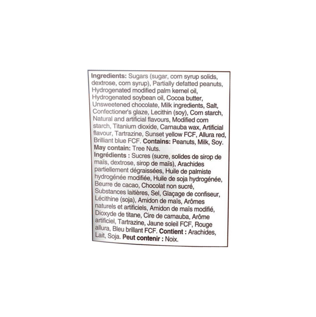 Reese's Pieces with Caramel Milk Chocolate Candy – 170g / 6 oz - Ingredients