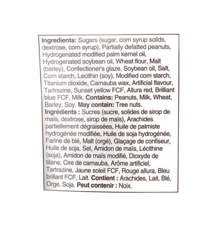 Reese's Pieces with Pretzel Candy 170g/6 oz. Bag Ingredients