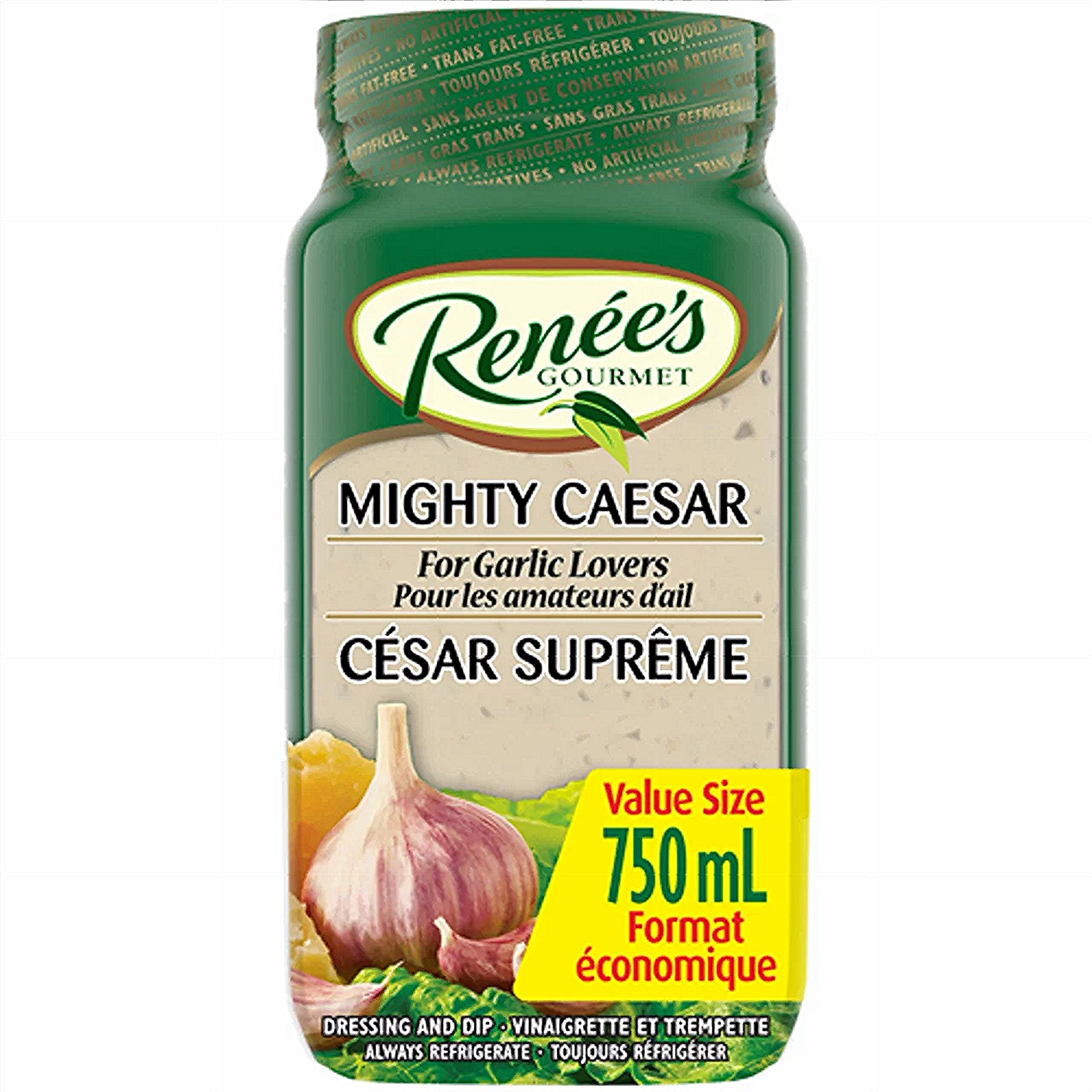 Renée's Gourmet Mighty Caesar dressing 750ml container on a white background