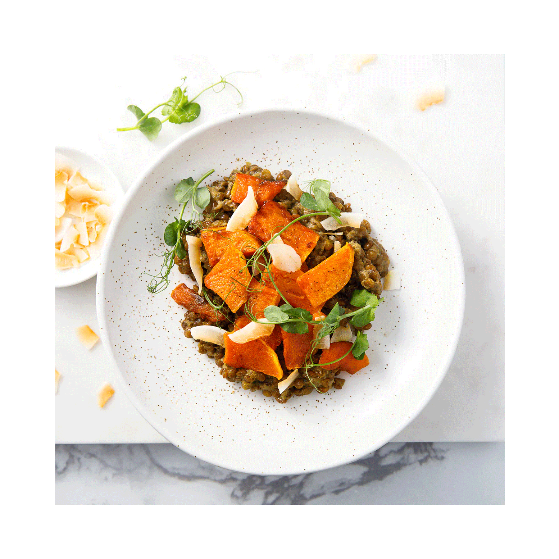 ELAN Organic Coconut Smiles on a veggie plate