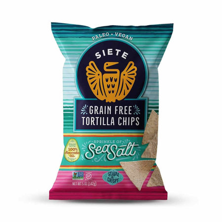 Siete Sea Salt Chips, front of bag