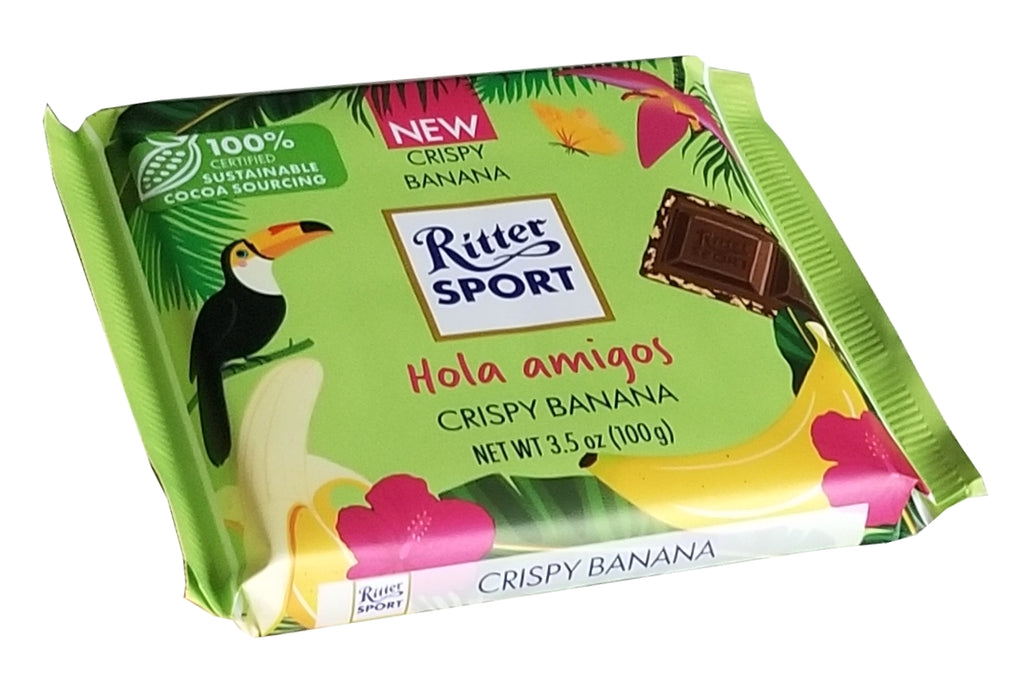 Ritter Sport Taste the World Milk Chocolate Crispy Banana Bar, 100g/3.5 oz. Bar {Imported from Canada}