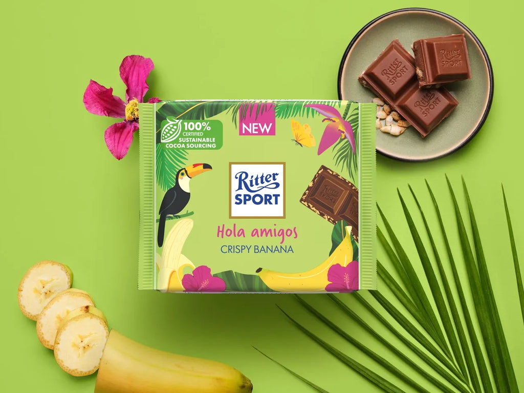 Ritter Sport Taste the World Milk Chocolate Crispy Banana Bar, 100g/3.5 oz. Bar {Imported from Canada}