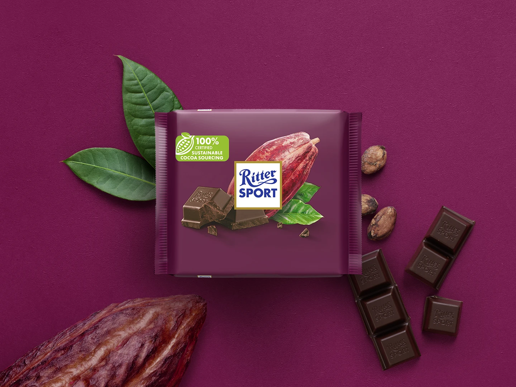 Ritter Sport 50% Cocoa Dark Chocolate Bar, 100g/3.5 oz. Bar {Imported from Canada}