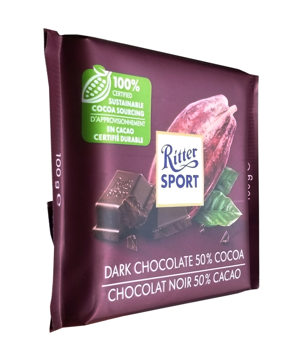 Ritter Sport 50% Cocoa Dark Chocolate Bar, 100g/3.5 oz. Bar {Imported from Canada}