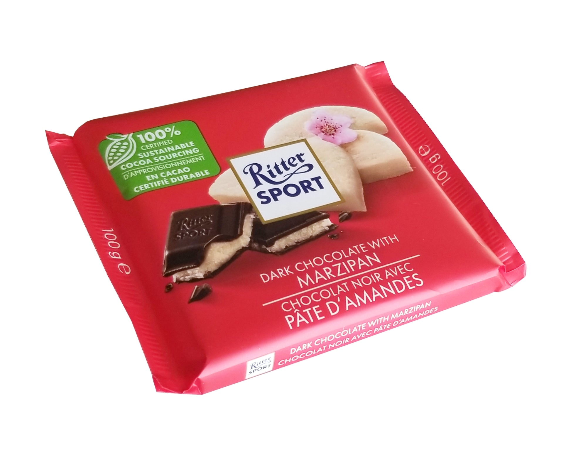 Ritter Sport Dark Chocolate with Marzipan Bar, 100g/3.5 oz. Bar {Impor