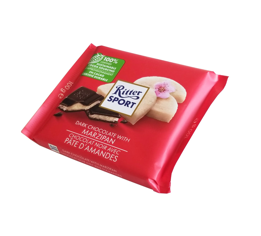 Ritter Sport Dark Chocolate with Marzipan Bar, 100g/3.5 oz. Bar {Imported from Canada}