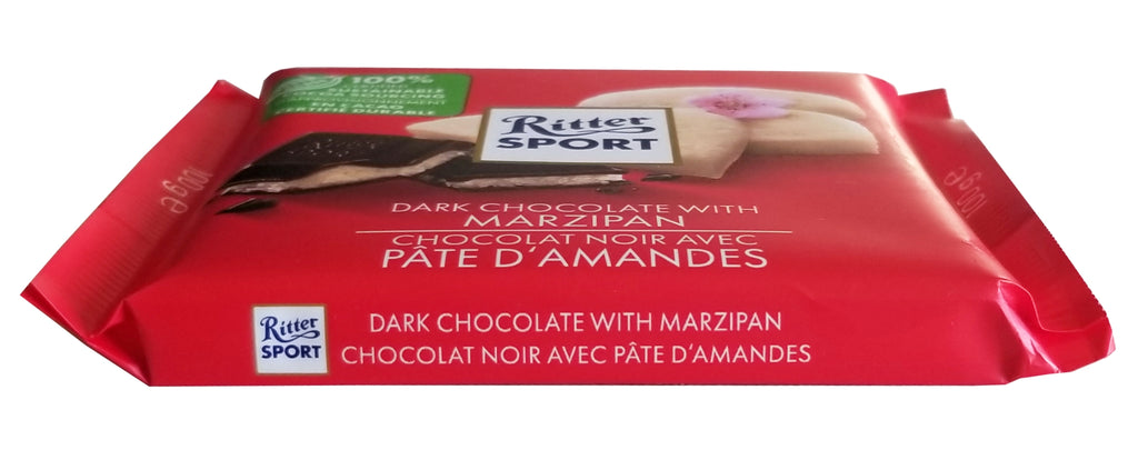 Ritter Sport Dark Chocolate with Marzipan Bar, 100g/3.5 oz. Bar {Imported from Canada}