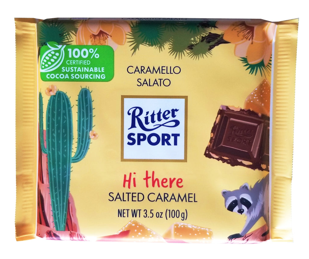 Ritter Sport Taste the World Milk Chocolate Salted Caramel Bar, 100g/3.5 oz. Bar {Imported from Canada}