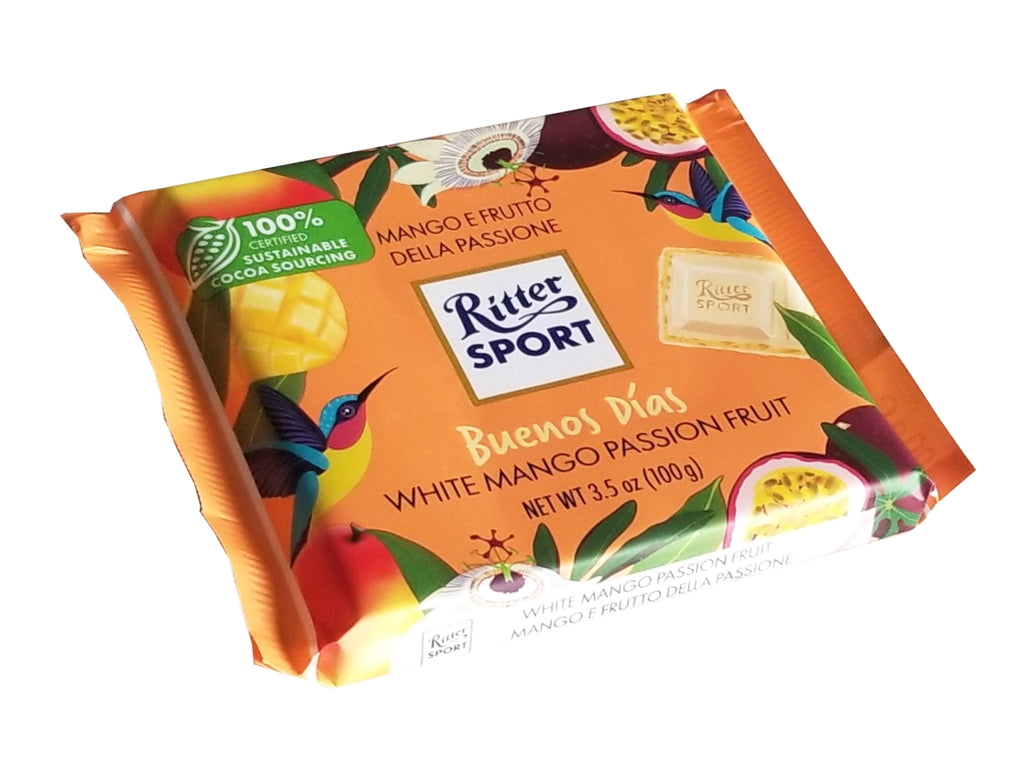 Ritter Sport Taste the World White Chocolate Mango Passion Fruit Bar, 100g/3.5 oz. Bar {Imported from Canada}