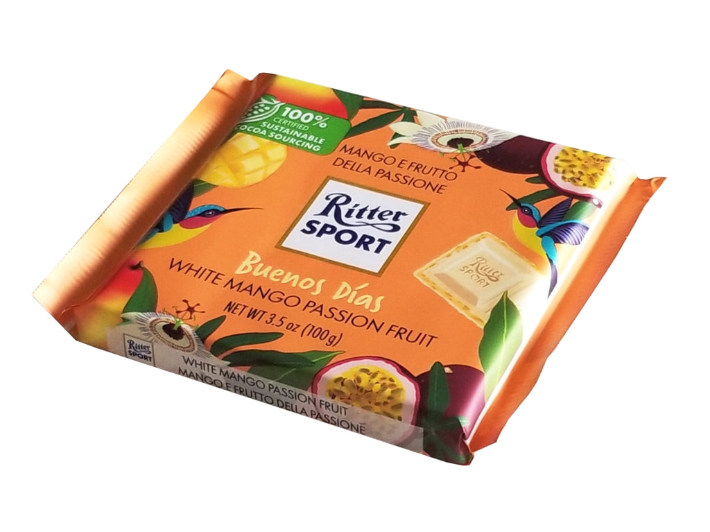 Ritter Sport Taste the World White Chocolate Mango Passion Fruit Bar, 100g/3.5 oz. Bar {Imported from Canada}