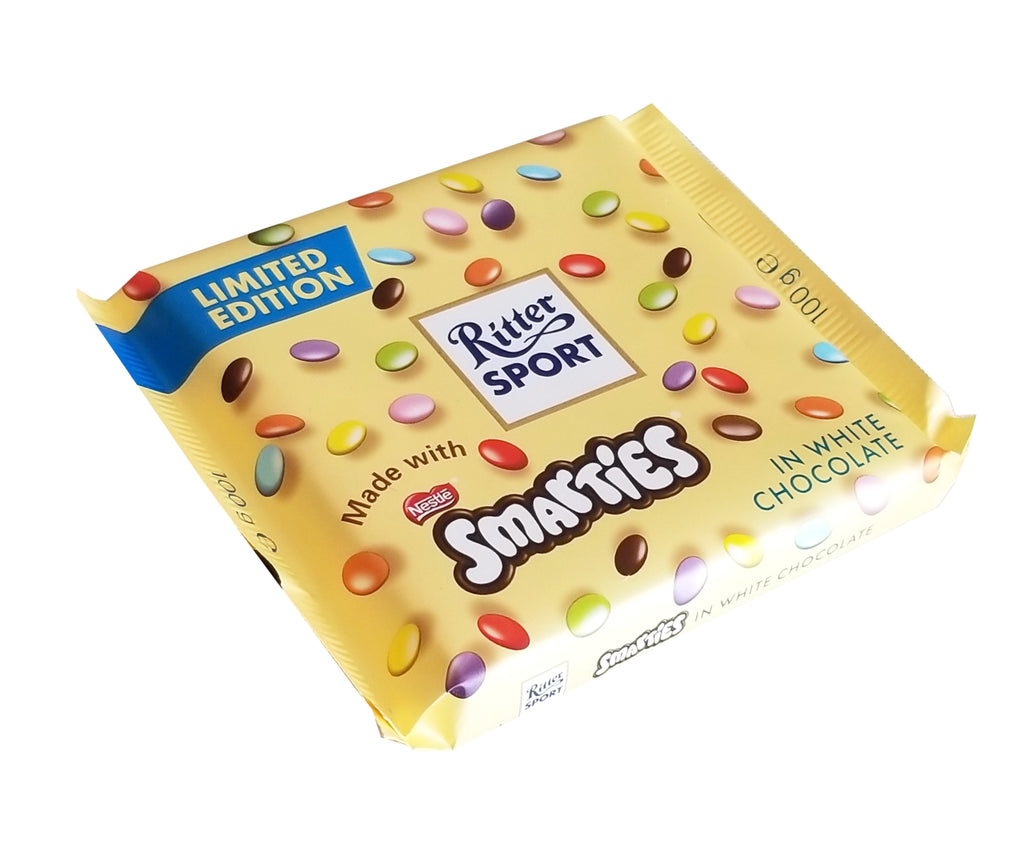 Ritter Sport Made with Smarties White Chocolate Bar, 100g/3.5 oz