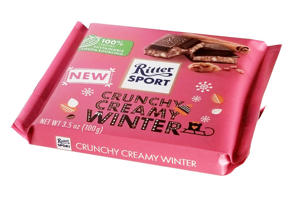 Ritter Sport Milk Chocolate Bar, Crunchy Creamy Winter Flavor, 100g/3.5 oz. Bar {Imported from Canada}