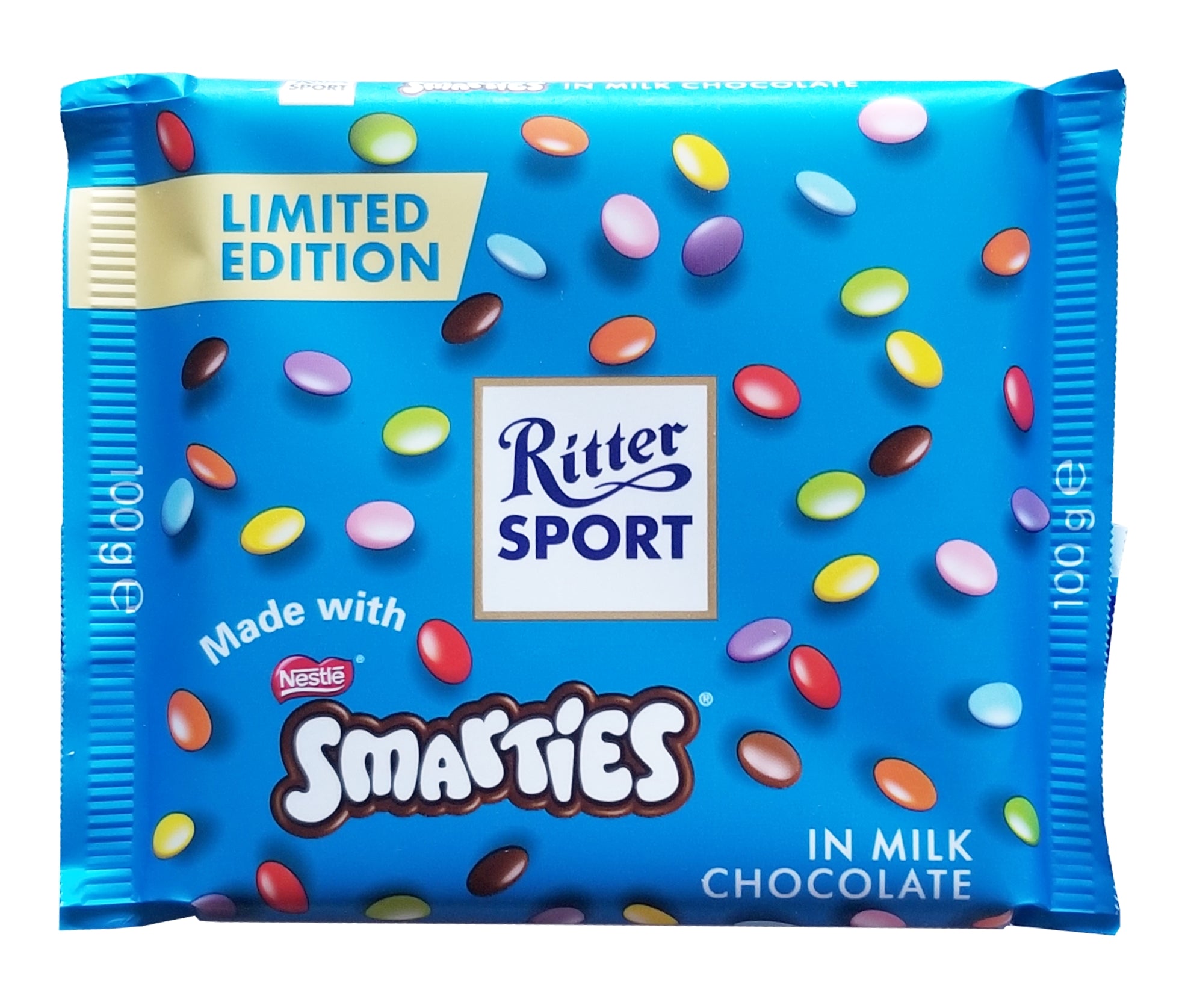 Ritter Sport Made with Smarties Milk Chocolate Bar, 100g/3.5 oz.