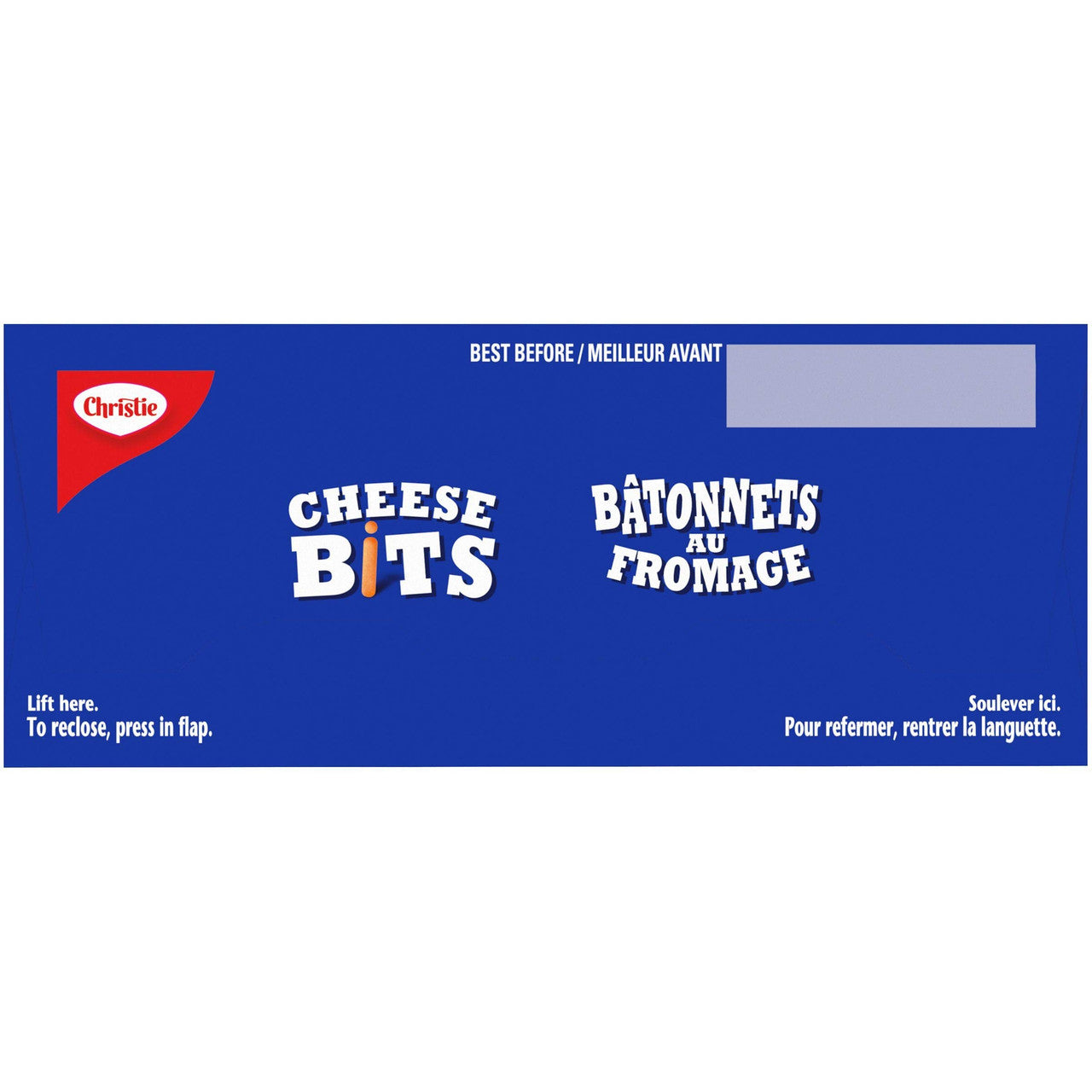 Ritz Cheese Bits Cheddar Flavoured Crackers, 200g/7 oz. Box Bottom Side