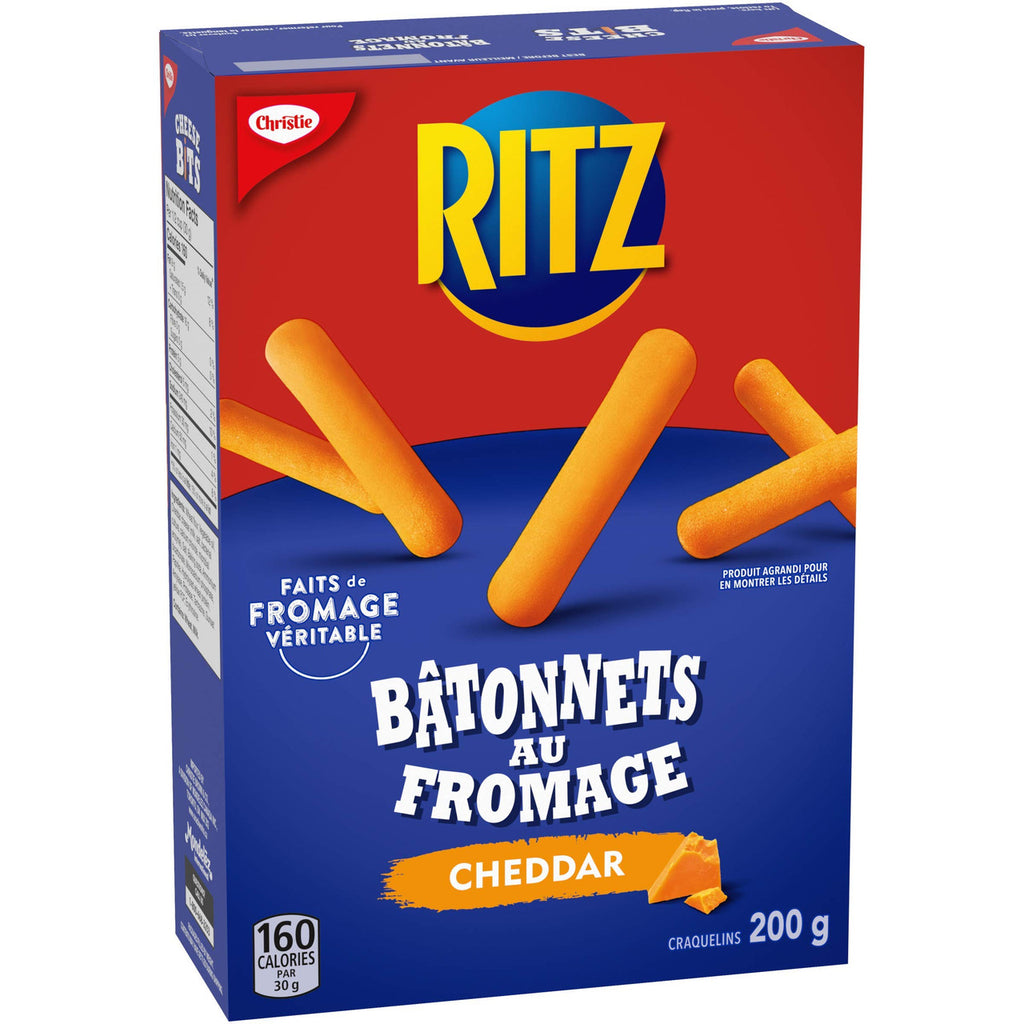 Ritz Cheese Bits Cheddar Flavoured Crackers, 200g/7 oz. Box Left Angle