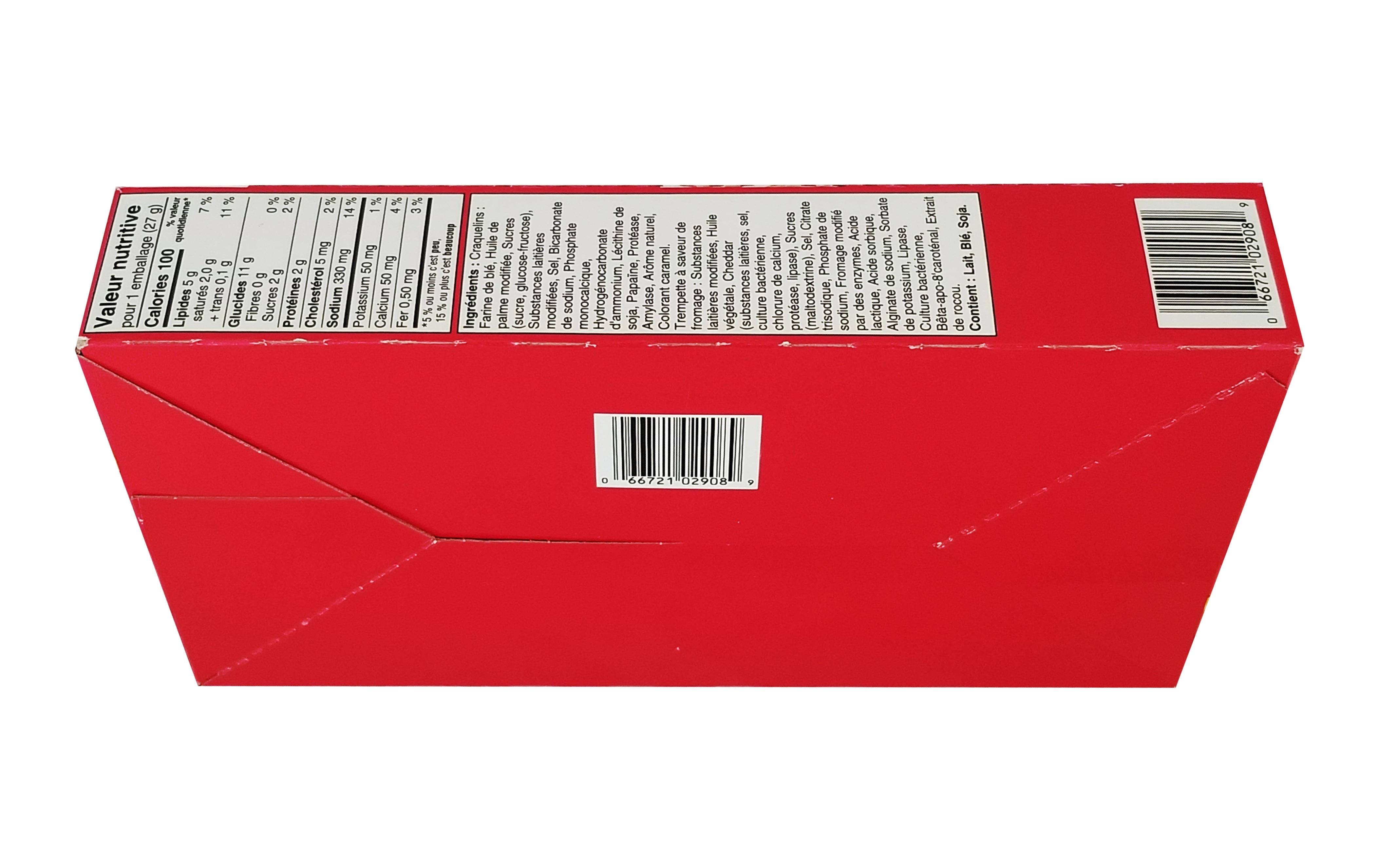 Ritz Handi-Snacks Crackers & Cheese Flavored Dip, (10x27g), 270g/9.5 oz - Red box with upc label on a white background