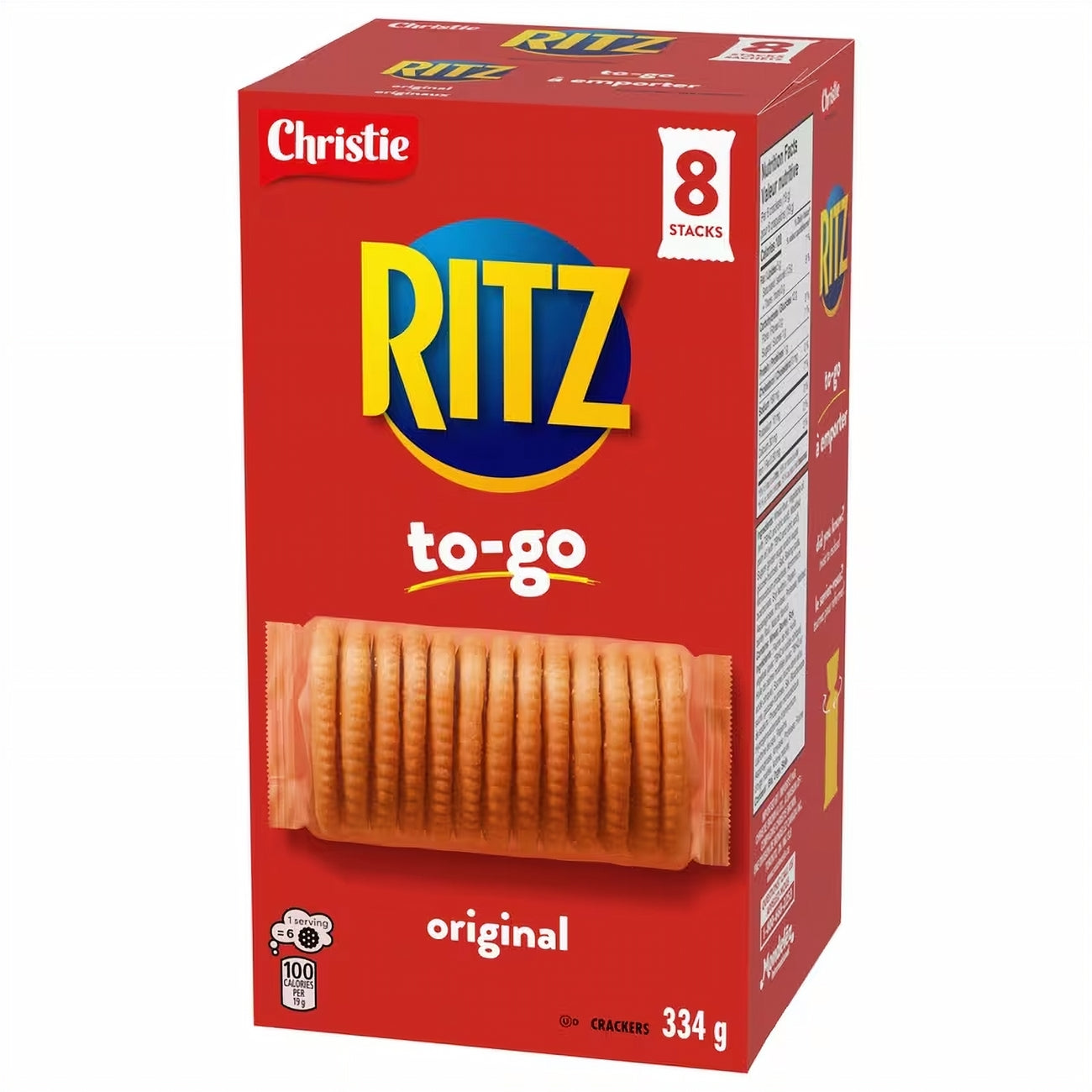 Box of Ritz crackers to-go with red background