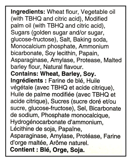 Ingredients for Ritz Original Crackers To-Go