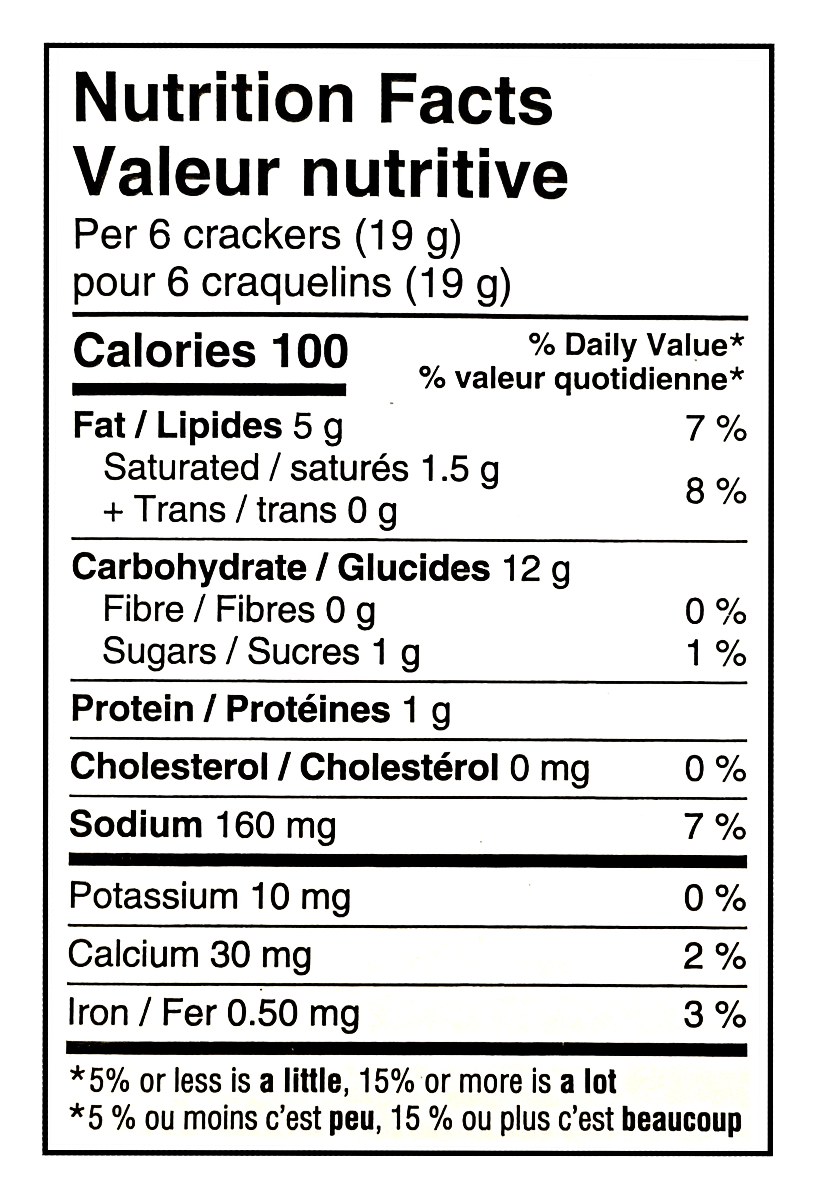 Nutrition facts for Ritz Original Crackers To-Go