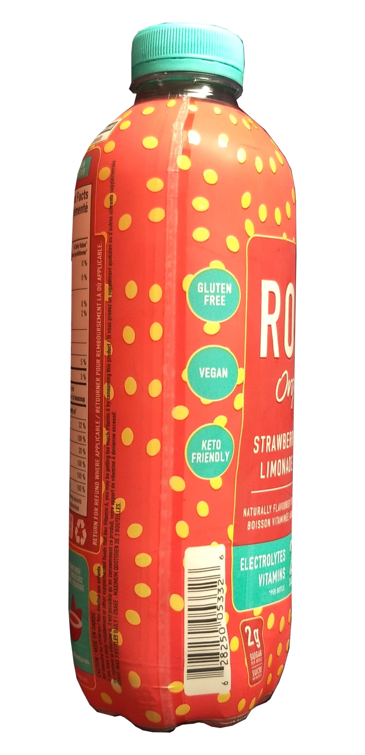 Roar Organic Strawberry Lemonade Vitamin Enhanced Beverage, 532mL/18.6 fl. oz., Bottle {Imported from Canada}