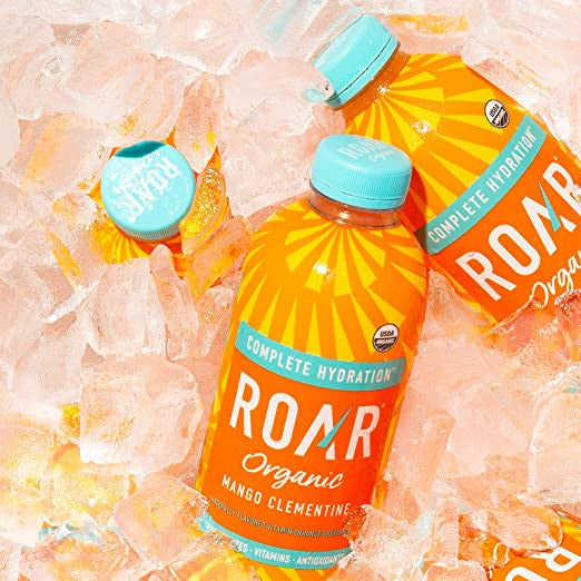 Roar Organic Mango Clementine Vitamin Enhanced Beverage, 532mL/18.6 fl. oz., Bottles