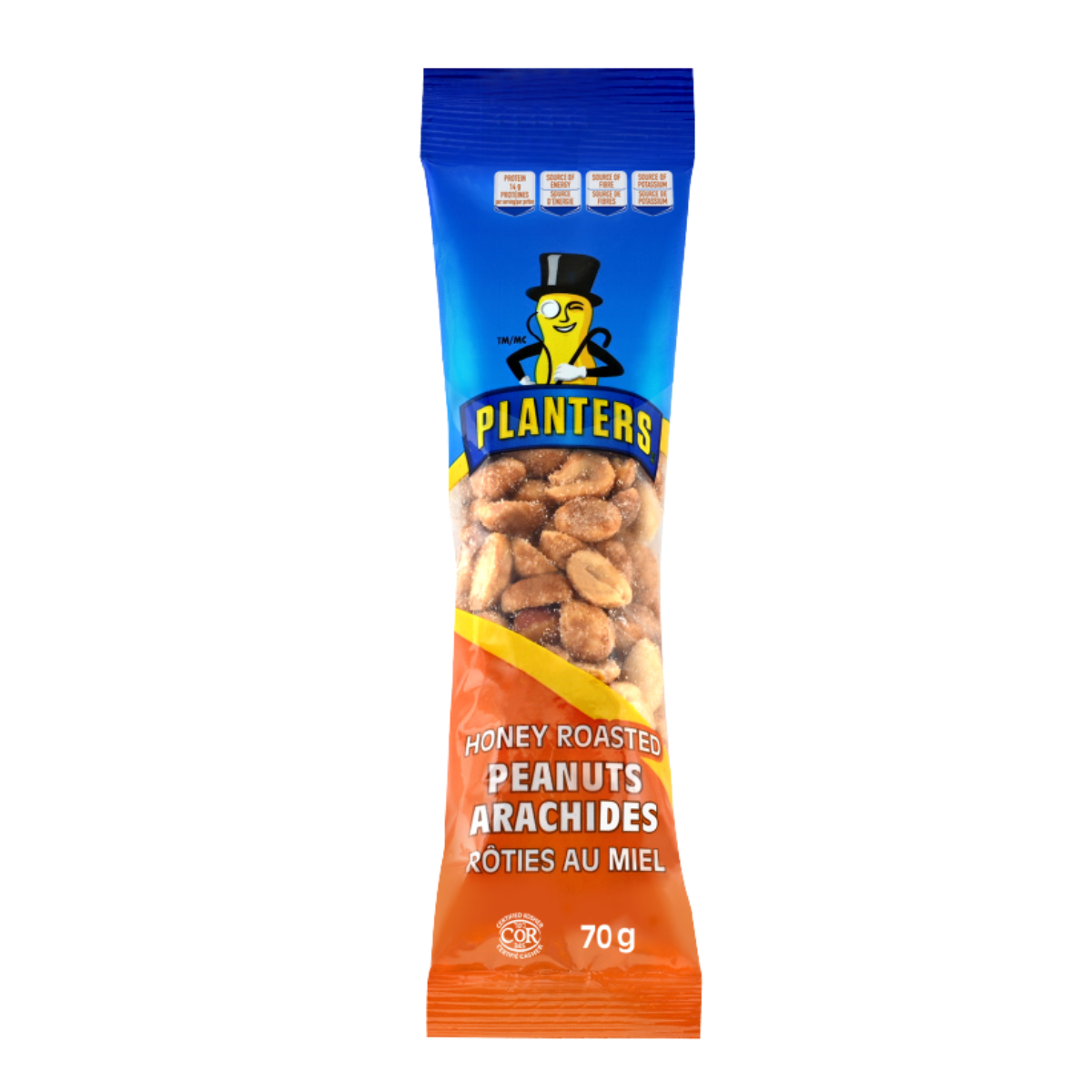 Planters Honey Roasted Peanuts, (12x70g), 840g/1.9 lb