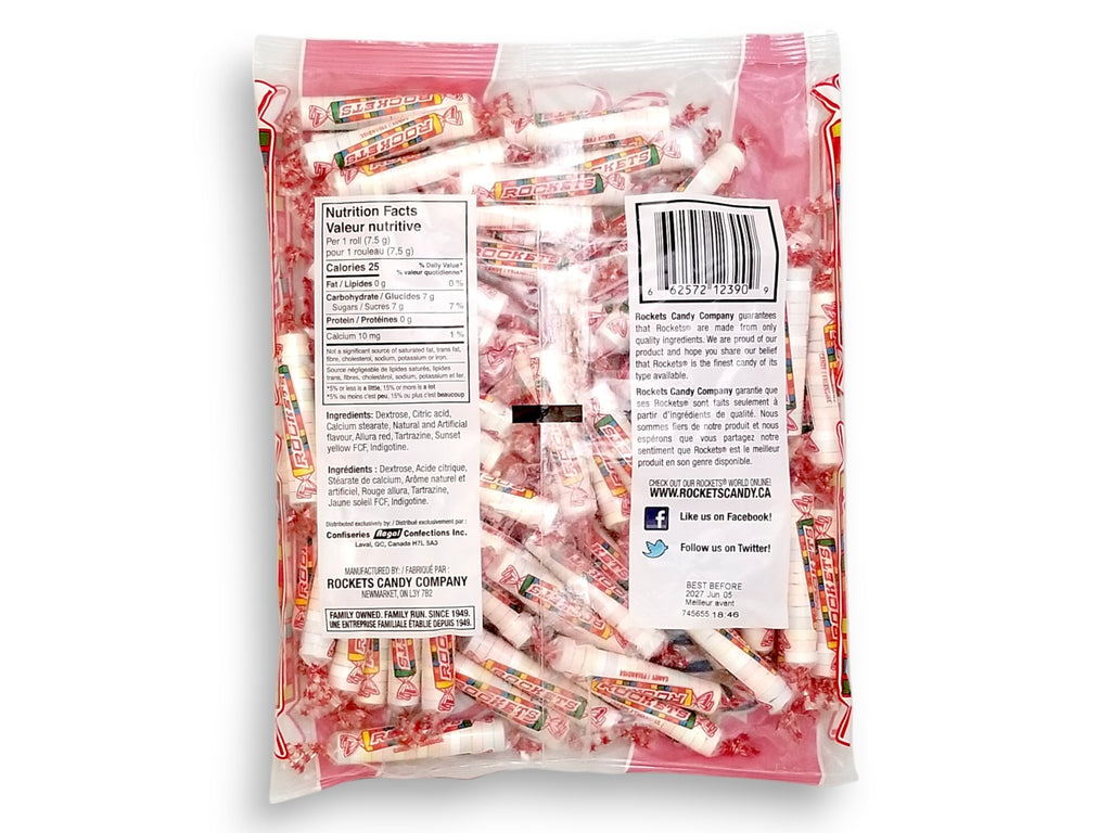 Back of Rockets Candy Rolls, 65 Rolls, 500g/1.1 lbs., Bag