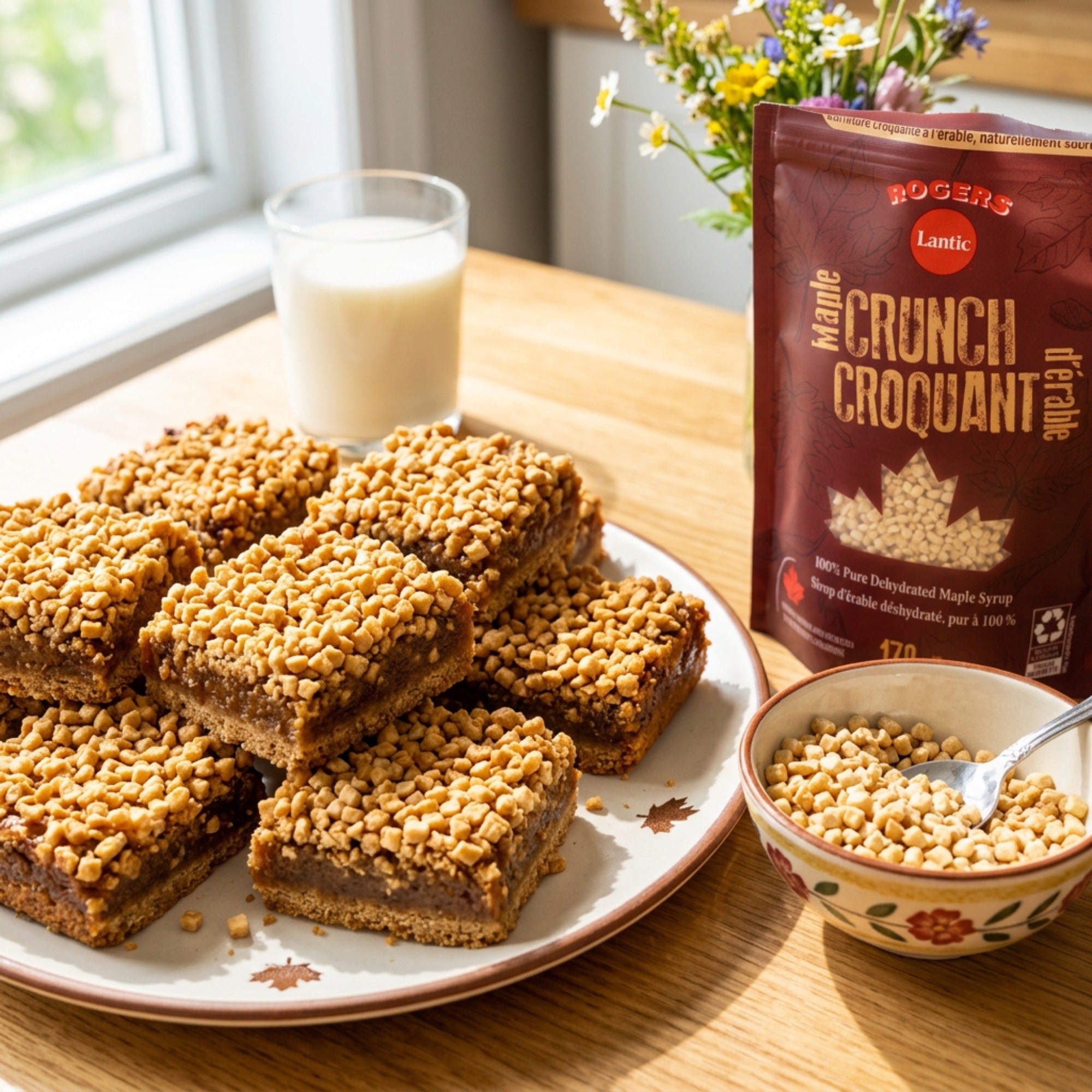 Rogers Canadian maple crunch topping sprinkled over dessert