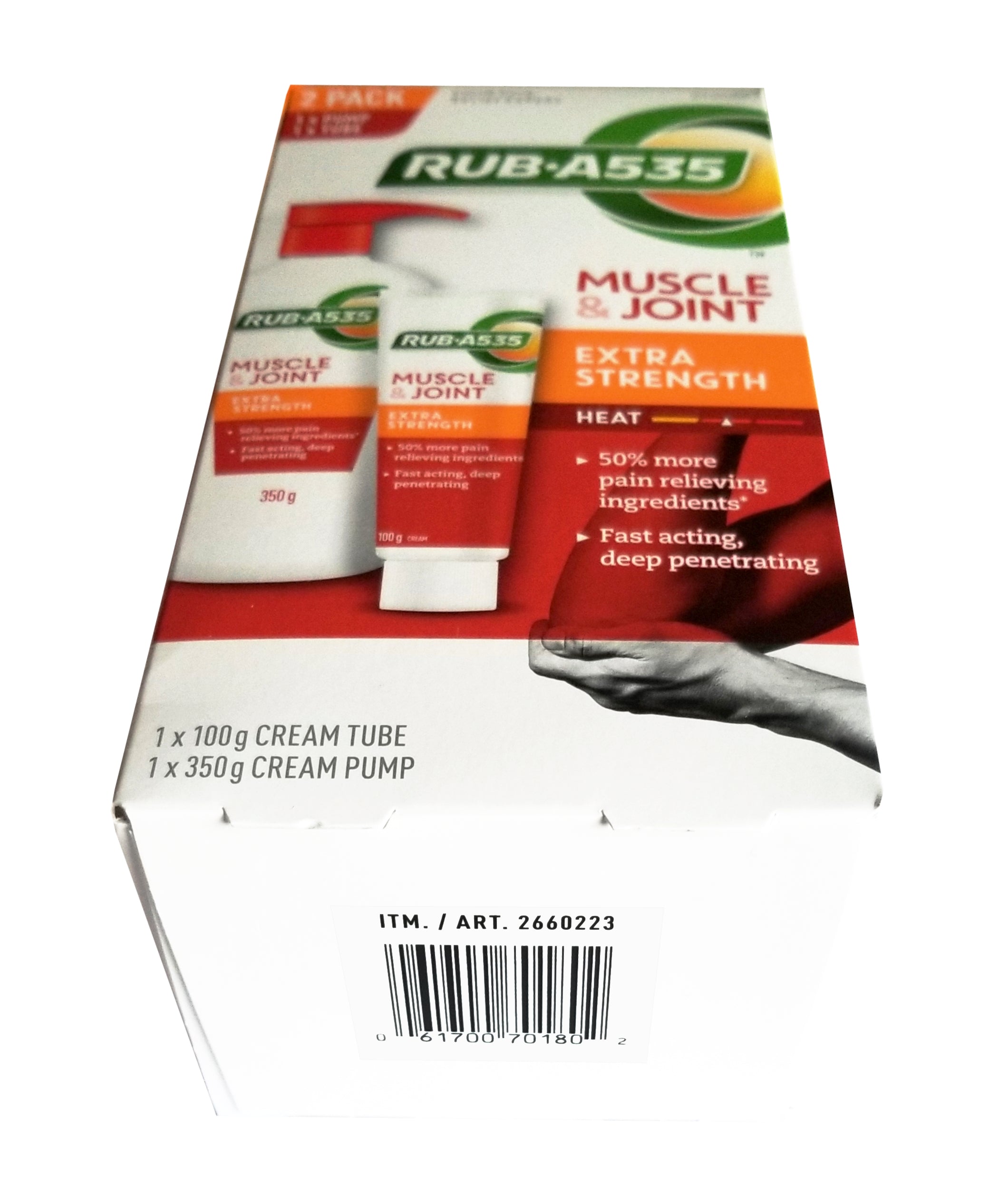 Rub-A535 Muscle & Joint Extra Strength Cream, 2pk Value Pack, 1x350ml Pump, 1x100g