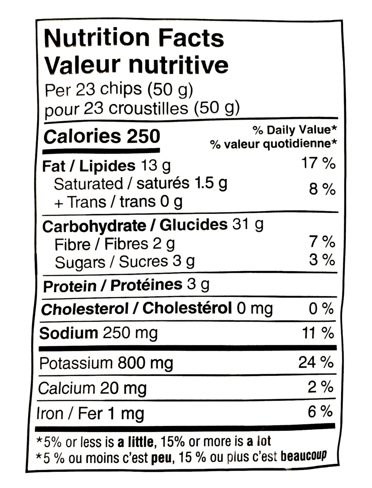 Ruffles Double Crunch KFC Zinger, Hot & Spicy Chicken Potato Chips, 180g, nutrition facts label.