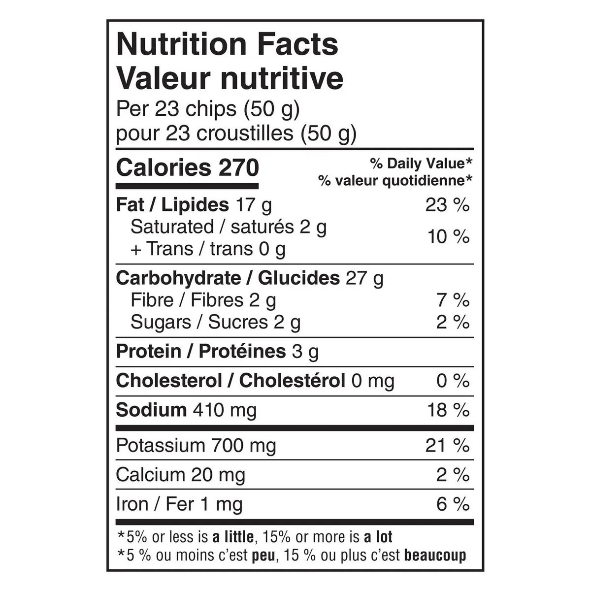 Lay's Ruffles All Dressed Party Size, 612g/21.6 oz. - Nutrition Facts Label