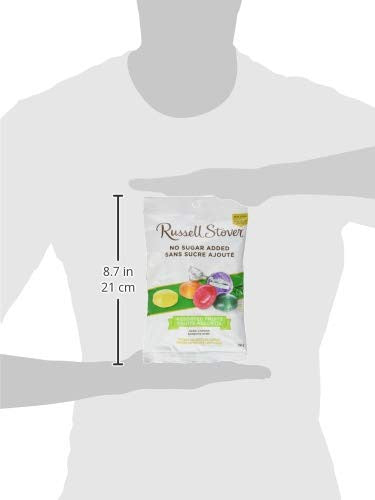 Russell Stover, Assorted Fruits, No Sugar Added Hard Candies, 150g/5.3oz Bag Length