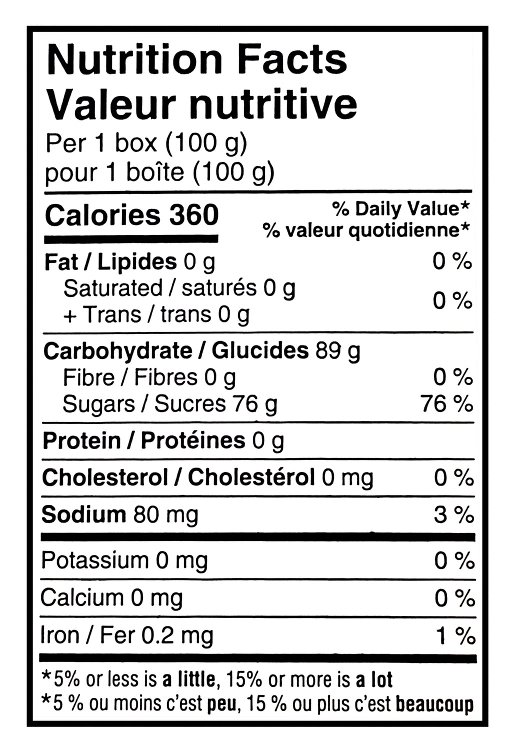 Nutrition facts for Sour Patch Kids Black Raspberry Soft & Chewy Candy - 100g/3.5 oz on a white background