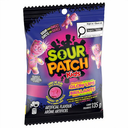 Sour Patch Kids candy package with colorful design on a white background