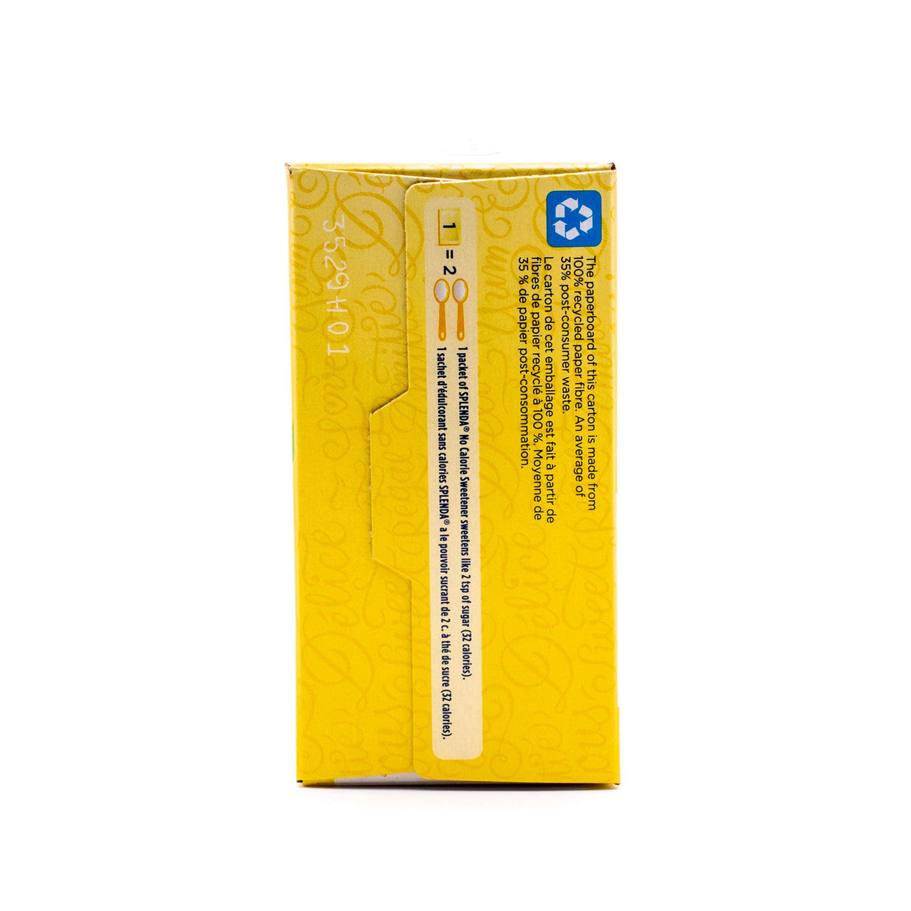 SPLENDA Sweetener Packets (100 Pack) – 100g / 3.5 oz Box Right Side