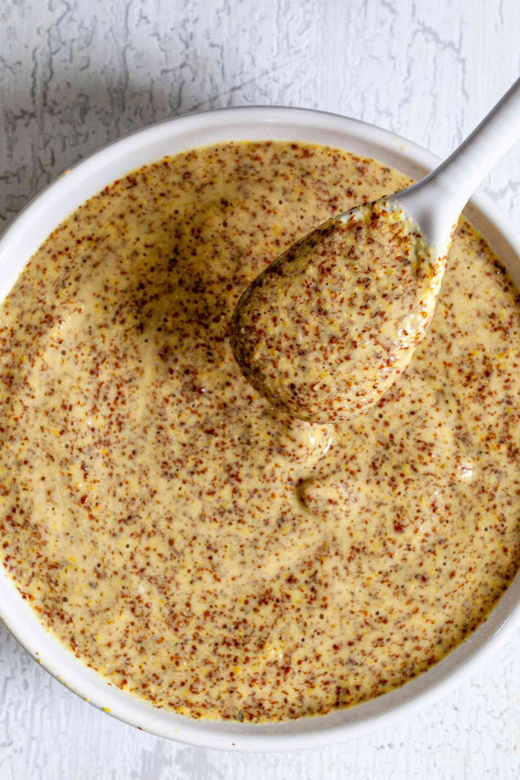 Lynch Gourmet Crunchy Mustard Sauce 2 L/67.6 Fl. oz., Jug, crunchy mustard in a dish.