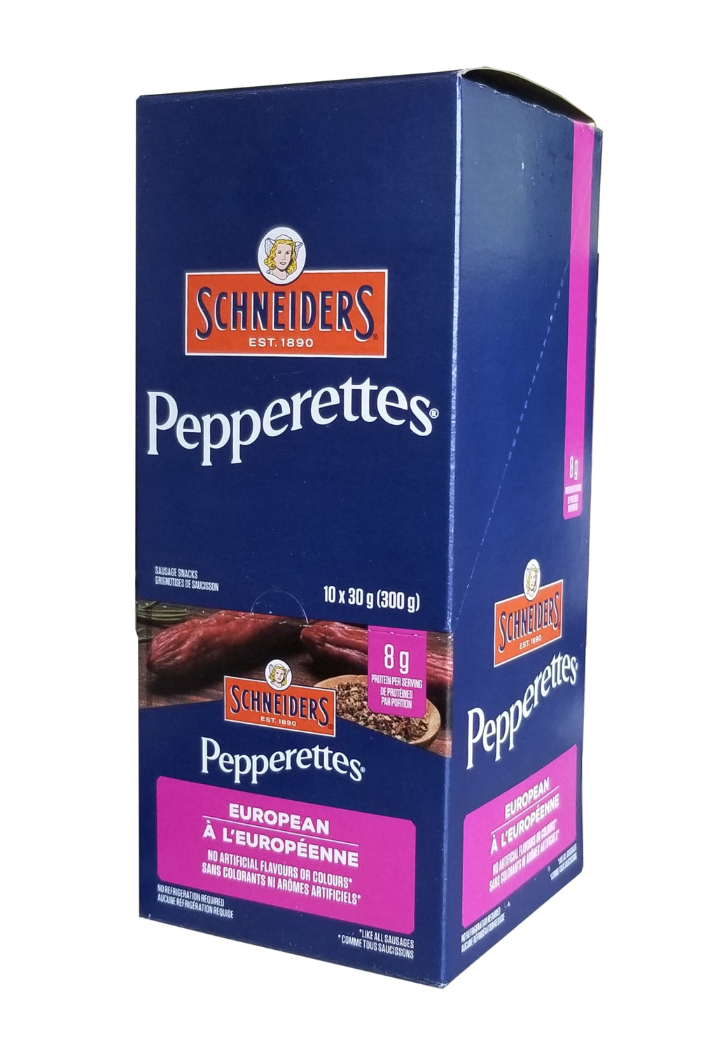 Schneiders Pepperettes European Snack Sausages, 10 x 30g Packets, 300g/10.5 Box {Imported from Canada}