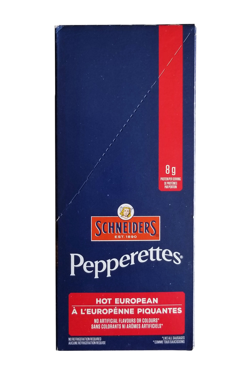 Schneiders Pepperettes Hot European Snack Sausages, 10 x 30g Packets, 300g/10.5 Box {Imported from Canada}