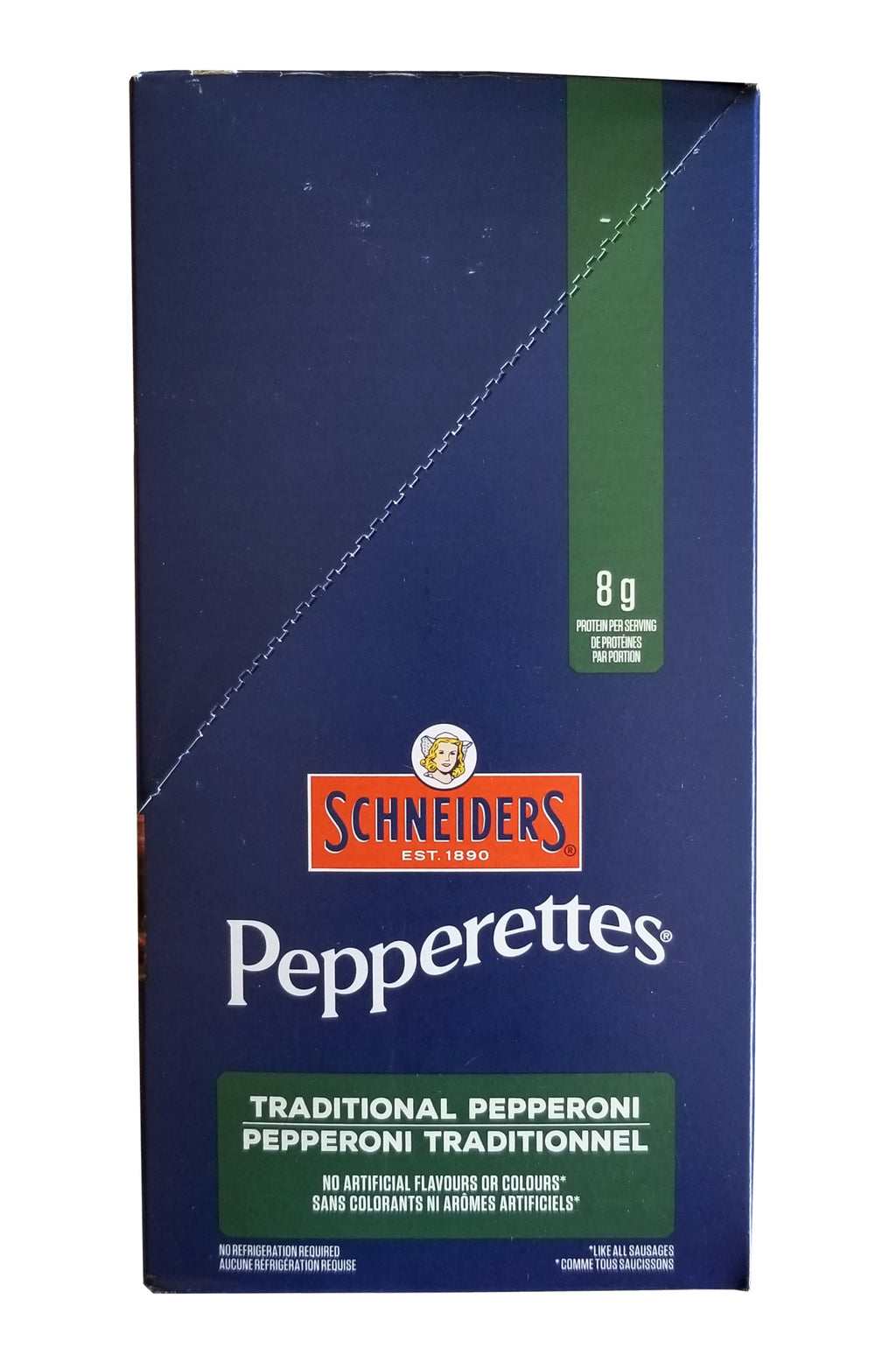 Schneiders Pepperettes Traditional Pepperoni Snack Sausages, 12 x 32g Packets, 384g/13.4 oz. Box {Imported from Canada}