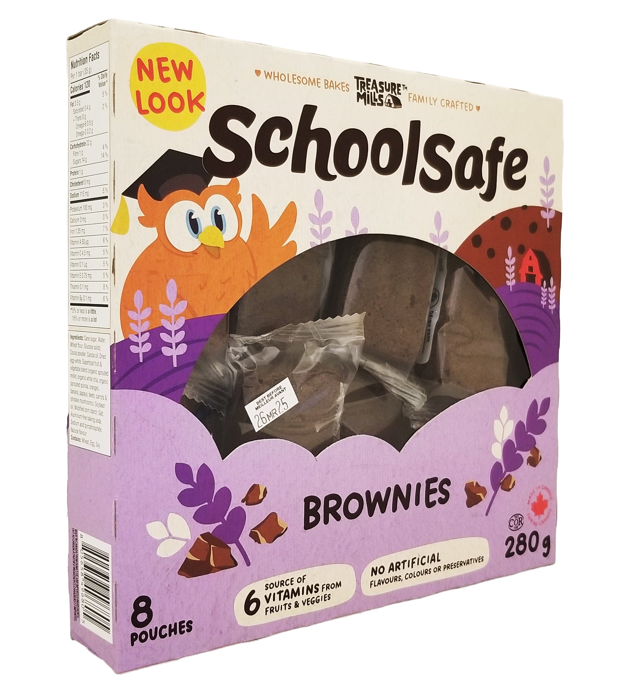 School Safe Chocolate Brownie Bars 280g - Angle
