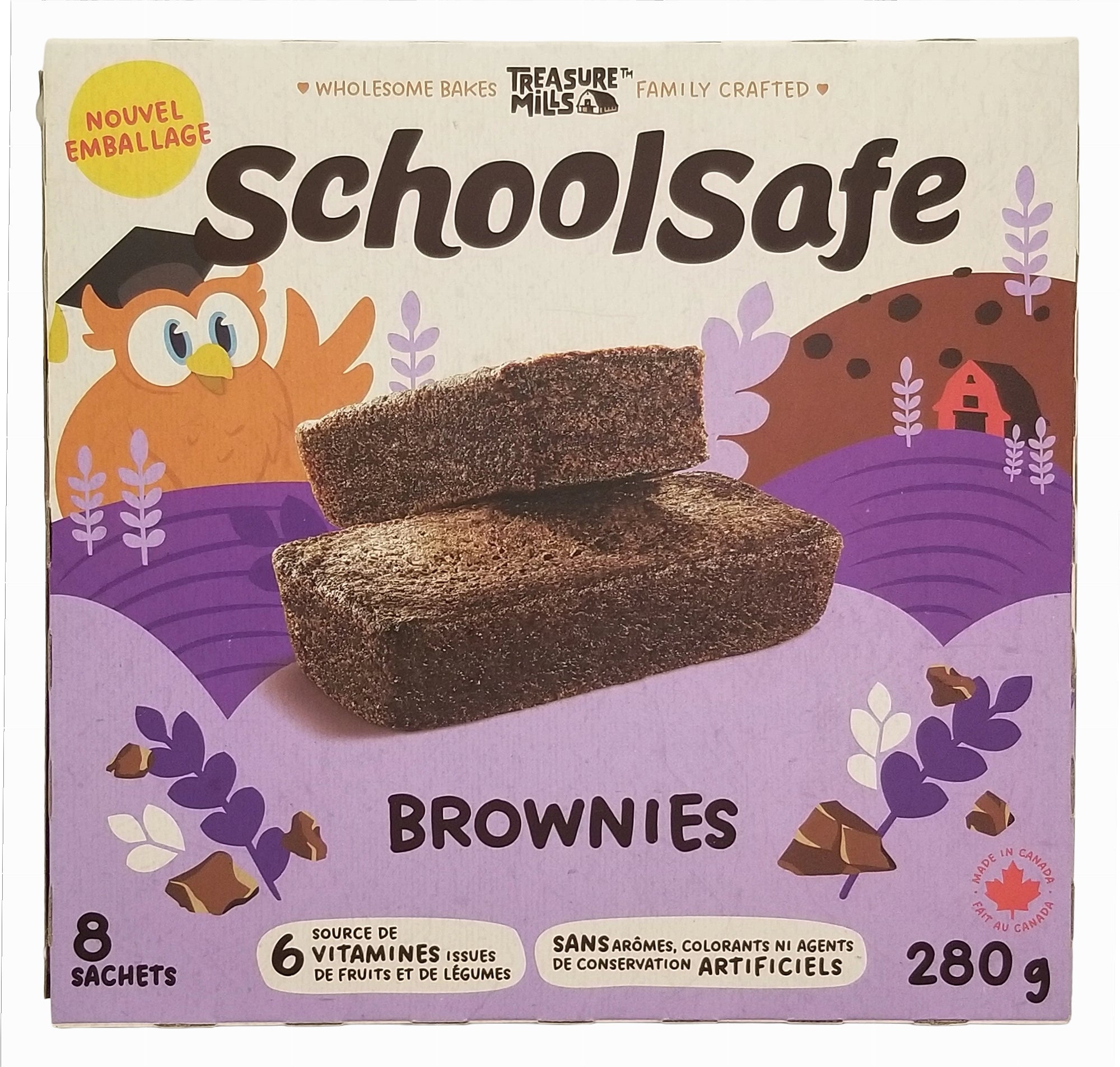 School Safe Chocolate Brownie Bars 280g - Back