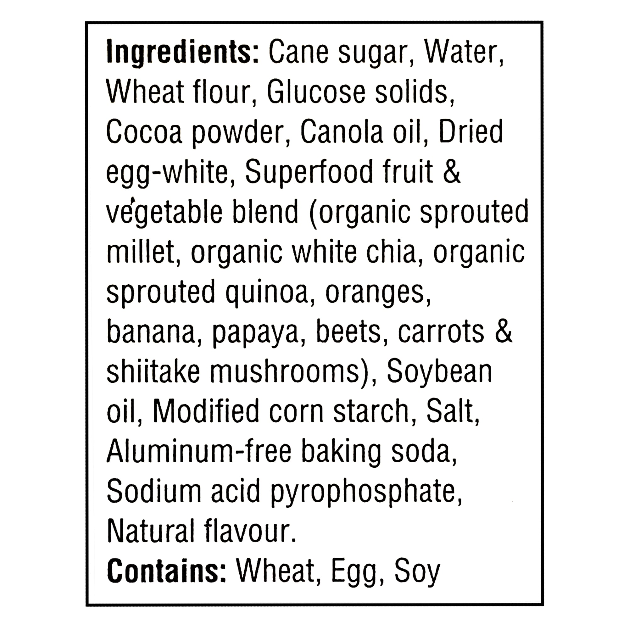 School Safe Chocolate Brownie Bars 280g - Ingredients