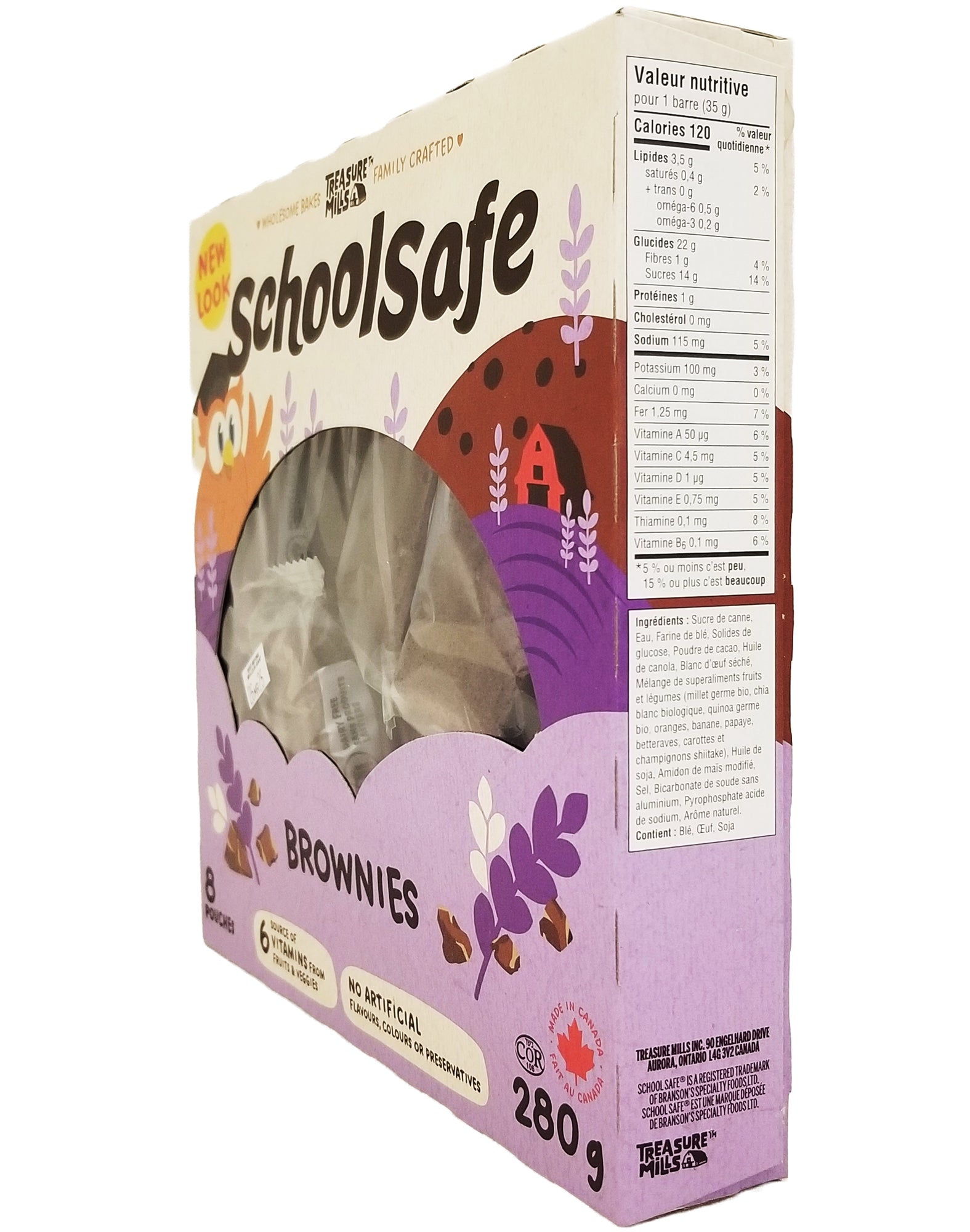 School Safe Chocolate Brownie Bars 280g - Left Side