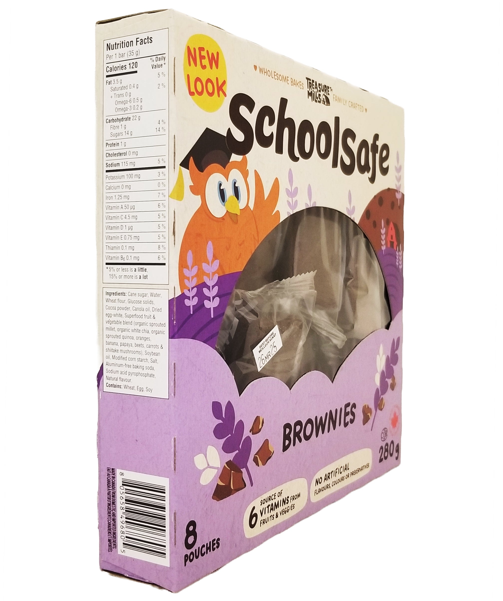School Safe Chocolate Brownie Bars 280g - Side